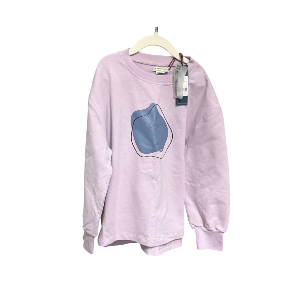 The Sunday Collective Sweatshirt Graphic Pullover‎ 8Y Lavender Frost NEW Cotton